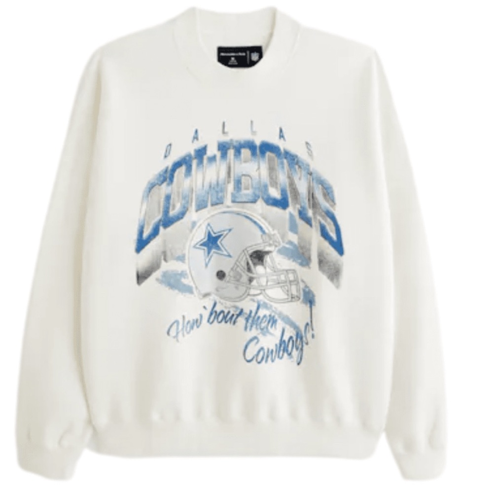 Abercrombie and Fitch NFL Dallas Cowboys Oversized Crewneck